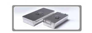 caja con mirilla en tapa fabricada en acero inoxidable